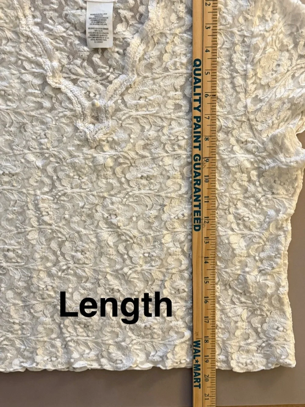 Women's Stretch Lace V-Neck Blouse in Cream - Picture 5 of 7